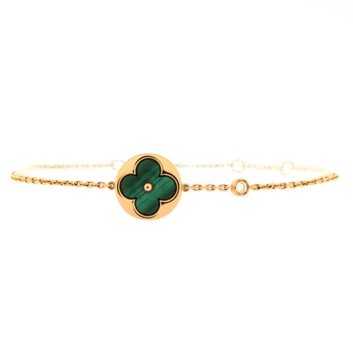 Color Blossom BB Bracelet 18K Rose Gold with Malachite and Diamond