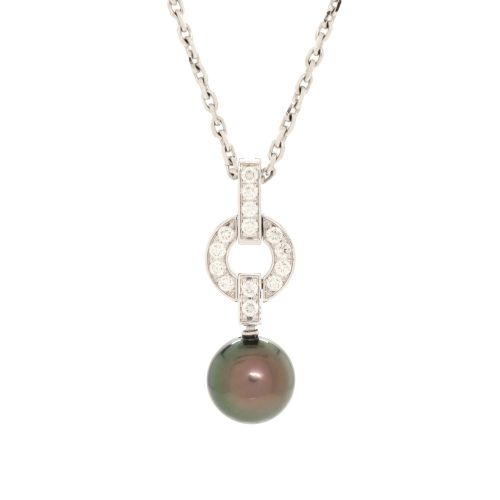 Himalia Necklace 18K White Gold with Diamonds and Pearls