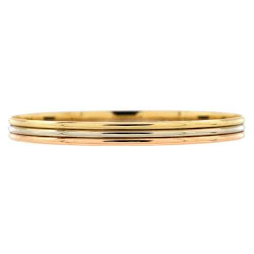 Trinity Bangle Bracelet 18K Tricolor Gold