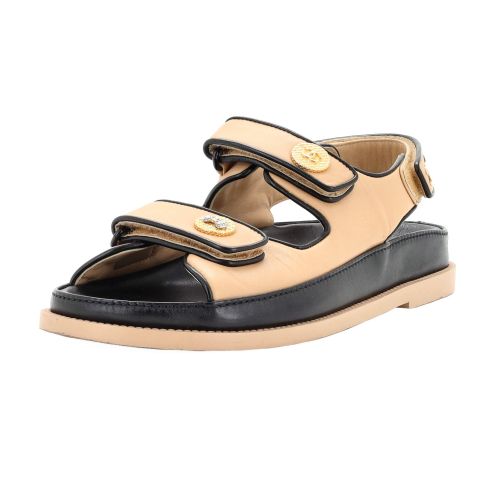 Women's Buttons Velcro Dad Sandals Leather