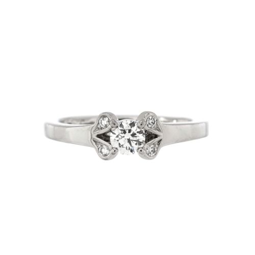 Ballerine Solitaire Ring Platinum with RBC Diamond E/VS1 0.23CT