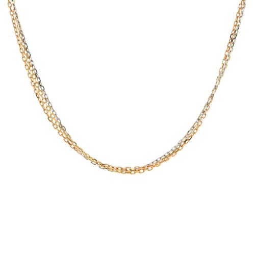 Trinity Chain Necklace 18K Tricolor Gold