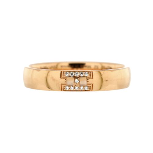 Ever Herakles Wedding Band Ring 18K Rose Gold with Diamonds