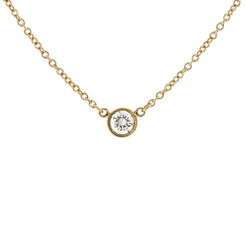 Elsa Peretti Diamonds By The Yard Pendant Necklace 18K Yellow Gold and Diamond 0.14CT