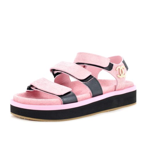 Women's Two Strap Velcro Dad Sandals Suede