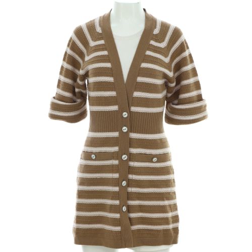 Women's Striped V-Neck Sweater Dress Cashmere