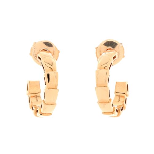 Serpenti Viper Hoop Earrings 18K Rose Gold Small