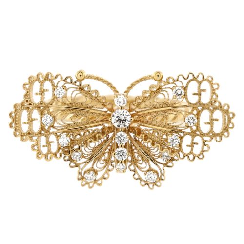 Le Marche Des Merveilles Butterfly Ring 18K Yellow Gold with Diamonds