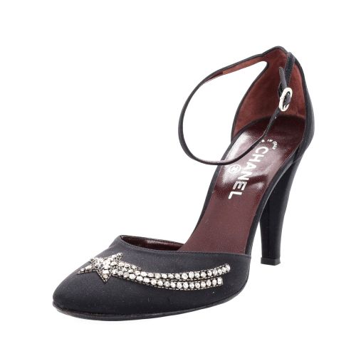 Women's Shooting Star Slingback Pumps Satin with Crystals