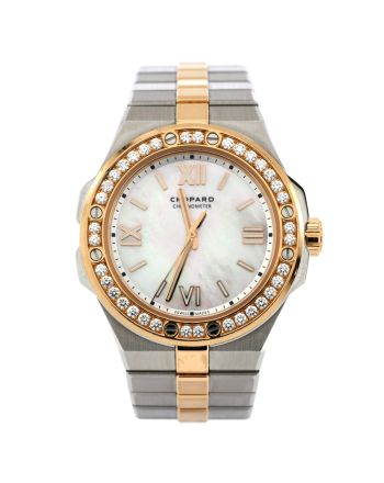 Alpine Eagle Automatic Watch Stainless Steel and Rose Gold with Diamond Bezel and Mother of Pearl 36