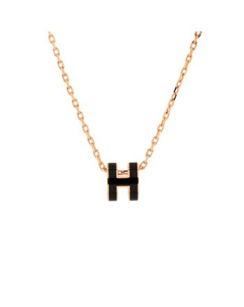 Pop H Pendant Chain Necklace Metal and Enamel Mini