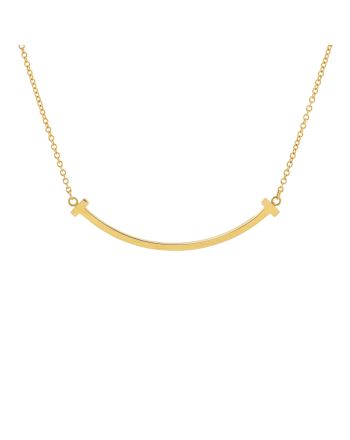 T Smile Pendant Necklace 18K Yellow Gold Small