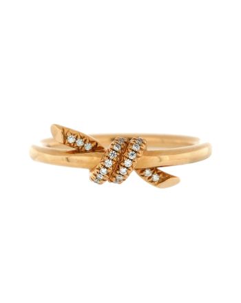 Knot Ring 18K Rose Gold and Diamonds