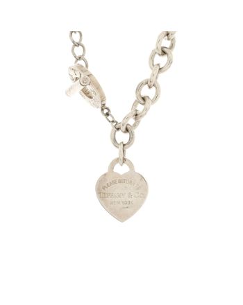 Return To Tiffany Heart Tag Choker Necklace Sterling Silver