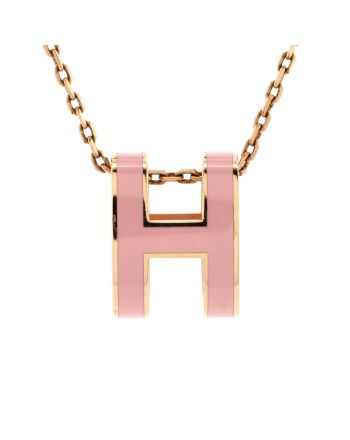 Pop H Pendant Chain Necklace Metal and Enamel