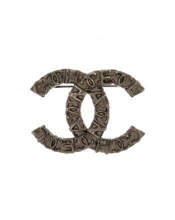 CC Logo Letter Brooch Metal