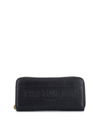 Logo Stripe Zip Around Wallet Leather Long