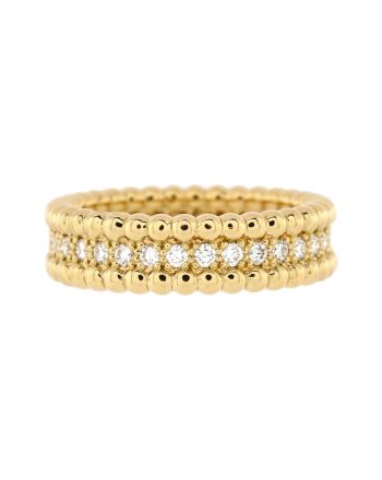 Perlee 1 Row Band Ring 18K Yellow Gold and Diamonds