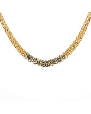 CC Chain Link Choker Necklace Metal