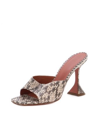 Women's Lupita Heeled Mules Snakeskin Embossed Leather 95