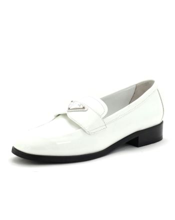 Women's Triangle Logo Loafers Spazzolato Leather