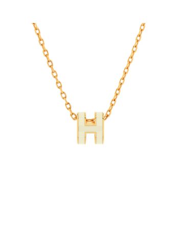 Pop H Pendant Chain Necklace Metal and Enamel Mini