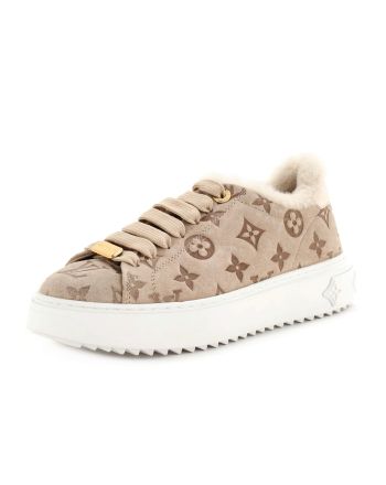 Women's Time Out Sneakers Monogram Embossed Leather and Shearling